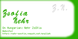 zsofia nehr business card